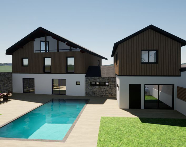Extension + piscine maison individuelle neuve